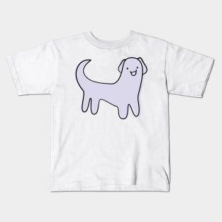Cute Silly Simple Minimalist Pastel Periwinkle Puppy Dog Small Icon Kids T-Shirt